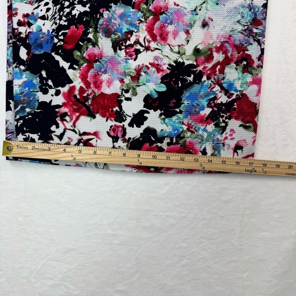Iris XL Colorful Floral Pencil Skirt Stretchy Pull-On Comfy Bodycon Work Office - Picture 7 of 10